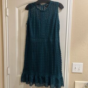 Elegant Teal Lace Dress